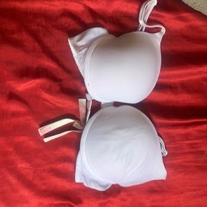 Pink Victoria secret white bra size 32D
